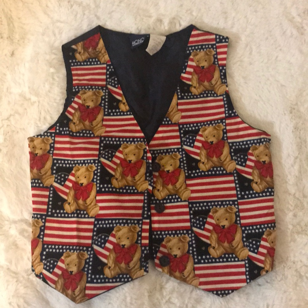 Girl’s Patriotic Teddy Bear Vest